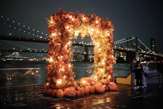 The Seaport’s Pumpkin Arch Is Returning To Its Iconic Waterfront Location This October