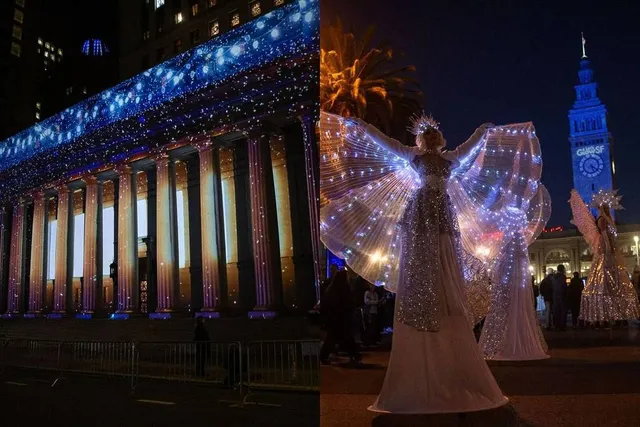 The Country’s Largest Holiday Projection Mapping Light Show Turns SF Buildings Into Festive Works Of Art — And It’s Completely Free