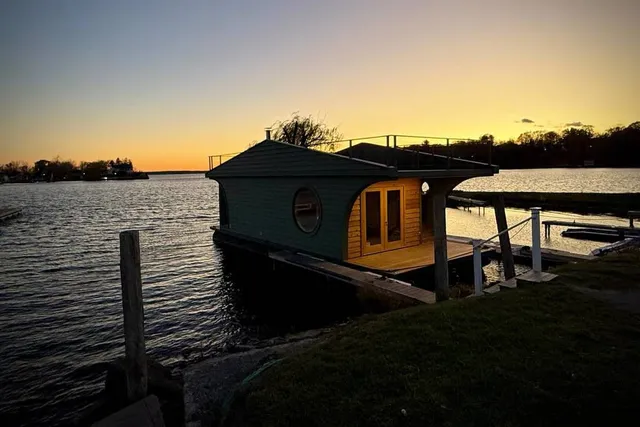 This Floating Finnish Sauna Just Opened On A Stunning Upstate Lake — And It’s The First Of Its Kind In The State