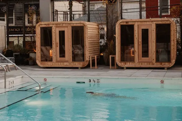 NYC’s Hidden Winter Poolhouse Is The Most Magical Escape — With Heated Pools, Cedar Saunas, & Relaxing Treatments
