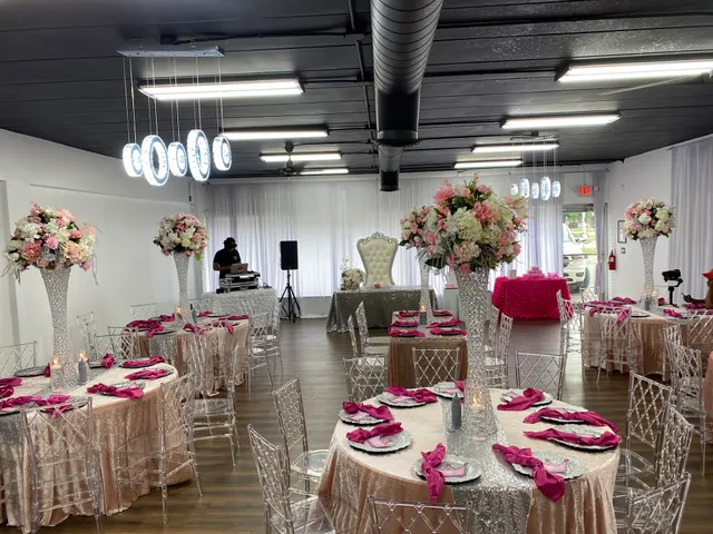 Table for 20 Event Space - Linen & Co Event Decor Rental