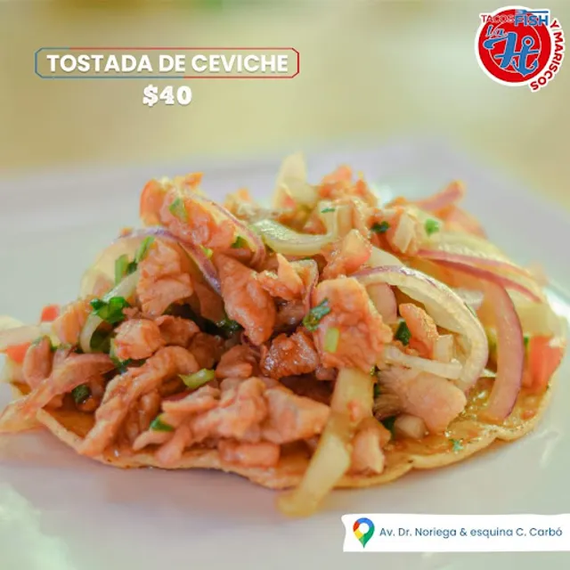 Tacos fish la H y mariscos.