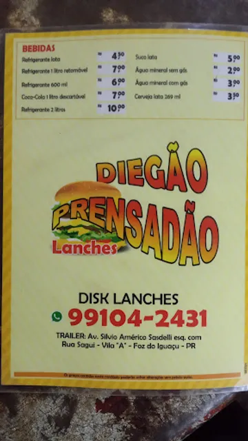 Diegão Prensadão lanches