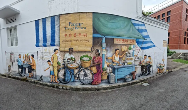 Tiong Bahru Wall Art - Pasar and the Fortune Teller