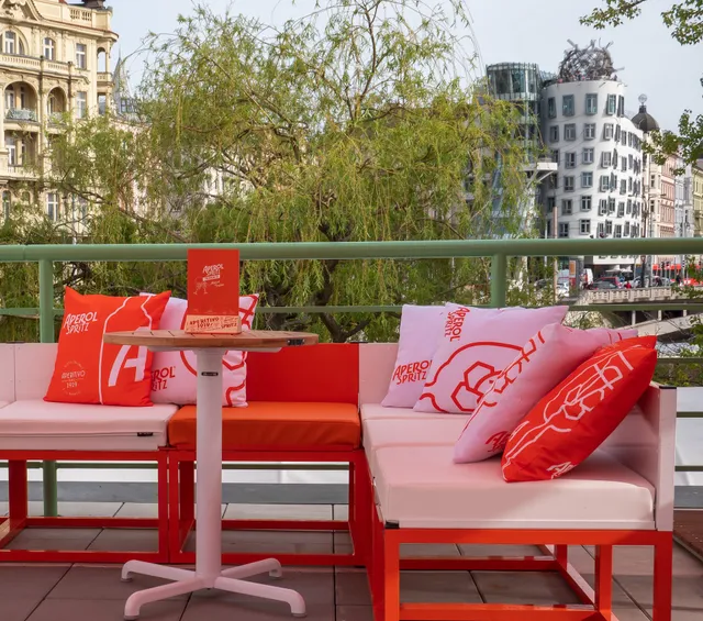 Aperol Spritz terrace Mánes Praha