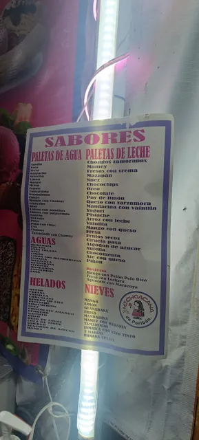 Paletería la Michoacana mercado Isabel la Catolica