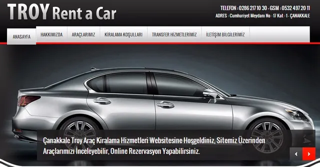 Çanakkale rent a car Troy araç kiralama