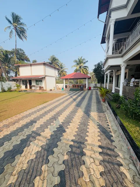 Coastal farm house by farm view