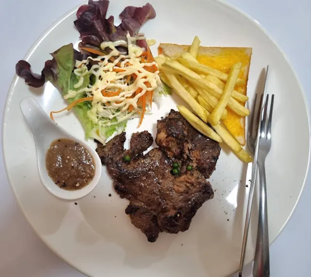 สเต็ก 3 แสบ (Steak 3 Zaap)ตลาดบางศรีเมือง นนทบุรี