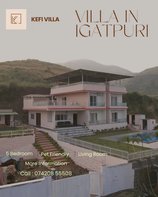 Kefi Villa- Luxury 5bhk Villa in Igatpuri with Private Pool & Pet-Friendly