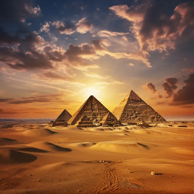 Panoramic View of the Giza Pyramids