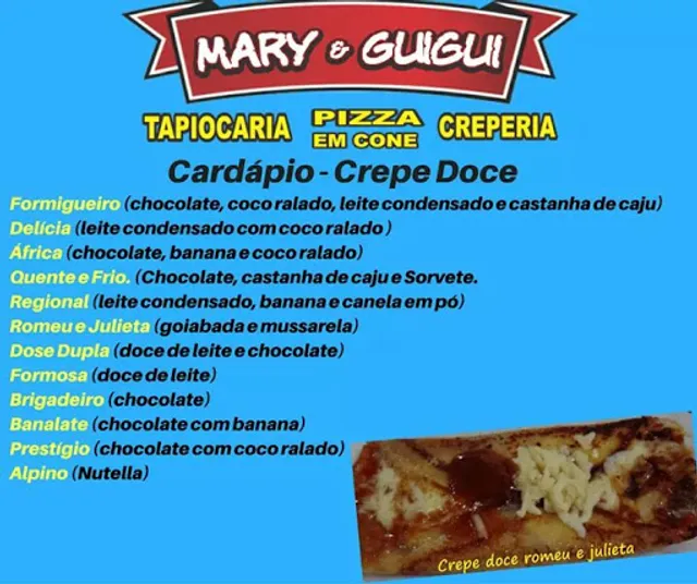 Mary & Guigui Beiju Recheado & Pizza em Cone