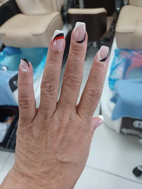 Pink & White Nails