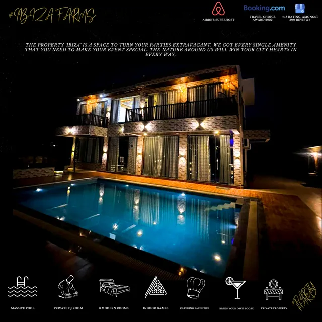 IBIZA Farm house - Best farmhouse in Jaipur, bachelor & private party farmhouse, farmstay in Jaipur