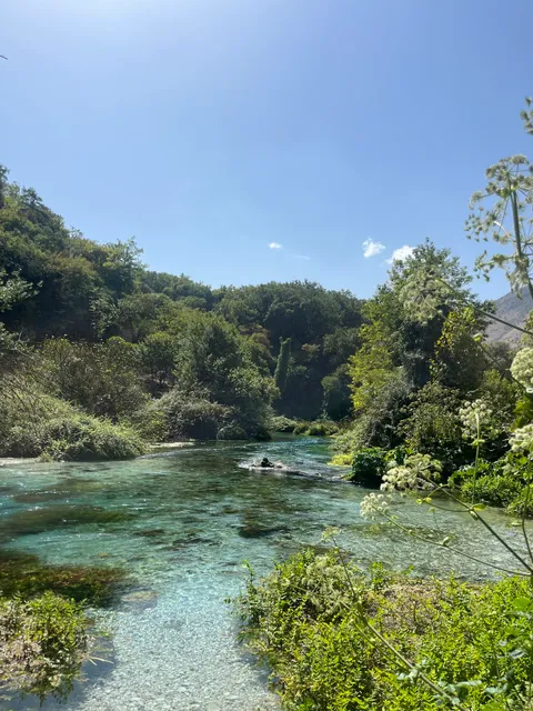 Blue beach panoramic view