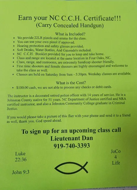 Lt Dan's Concealed Carry Class