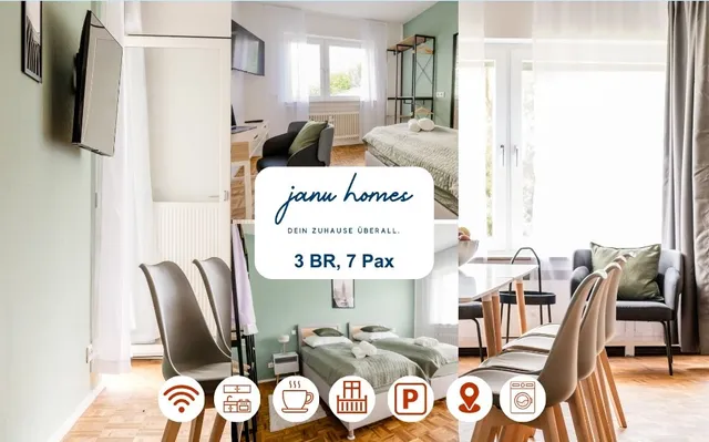 janu-homes - 3 Zimmer Apartment - 7 Betten - Lahnblick vom Rheinberg