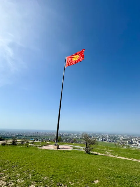 Flag of Kyrgyzstan at Boz-Boltok Mount