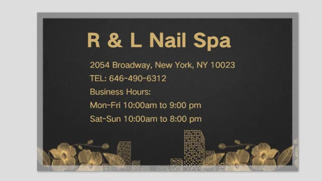 R and L nail spa inc