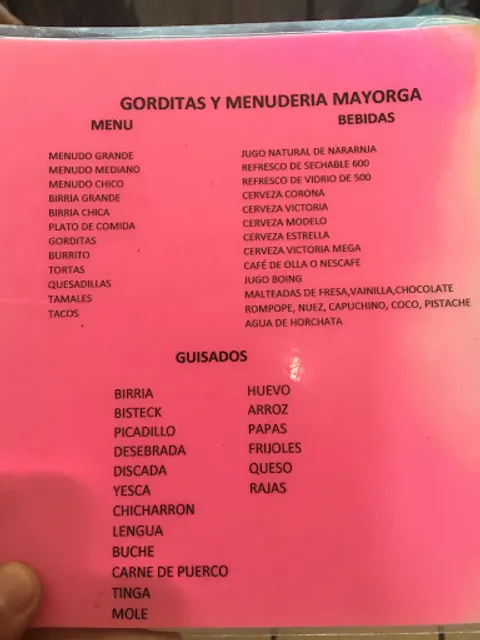 GORDITAS Y MENUDERÍA "MAYORGA"