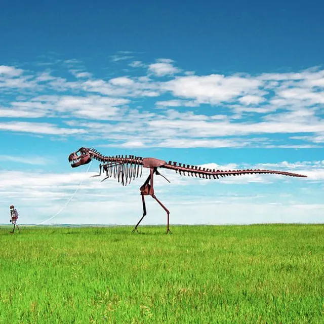 Skeleton Man Walking Skeleton Dinosaur