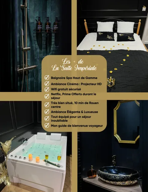 La Suite Impériale Rouen Jacuzzi Cinéma Self Check-in