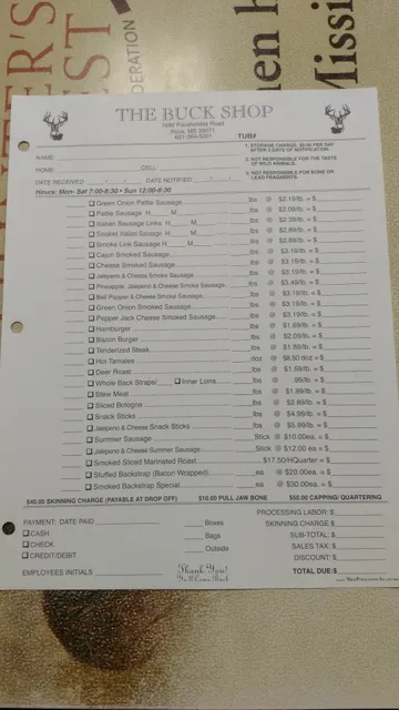 The Buck Shop Deer Processing