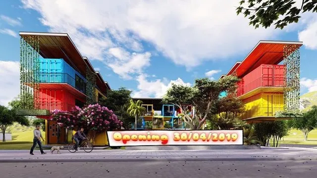 khách sạn container rainbow