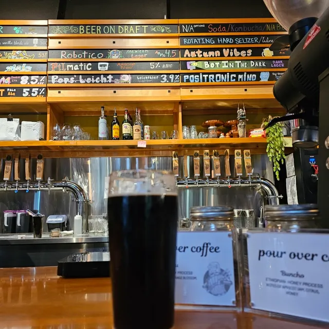 Wooden Robot Coffee Bar