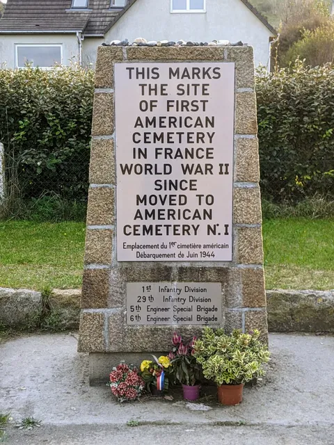 Emplacement du 1er CIMETIÈRE US en Normandie