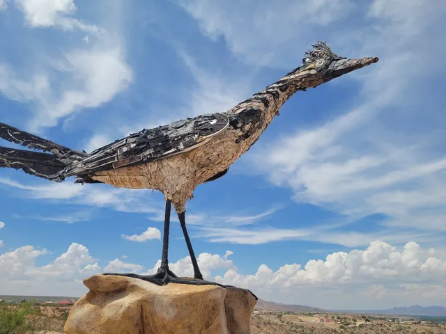 Recycled Roadrunner Sculpture