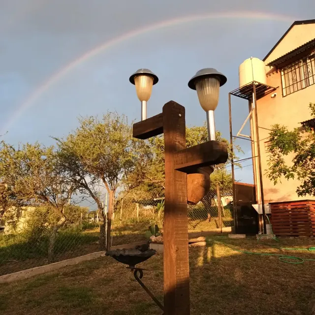 Cabaña dulce atardecer