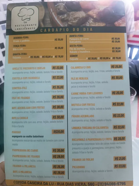 COMIDA CASEIRA DA LU