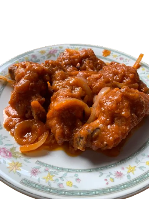 Ayam geprek Saos lada hitam dan BBQ RATU