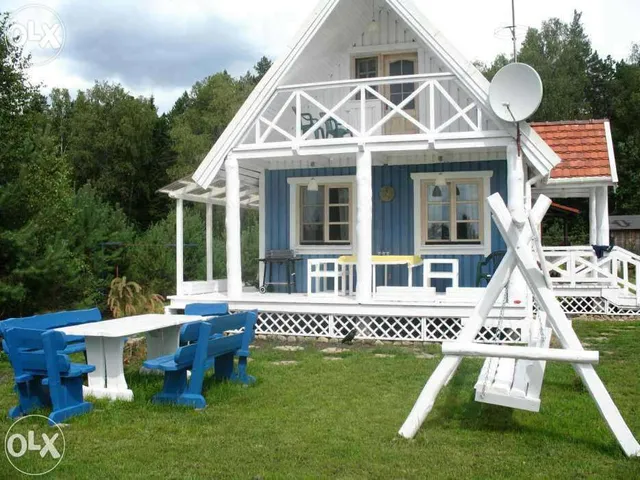 Błękitny domek letniskowy, Tleń, Bory Tucholskie