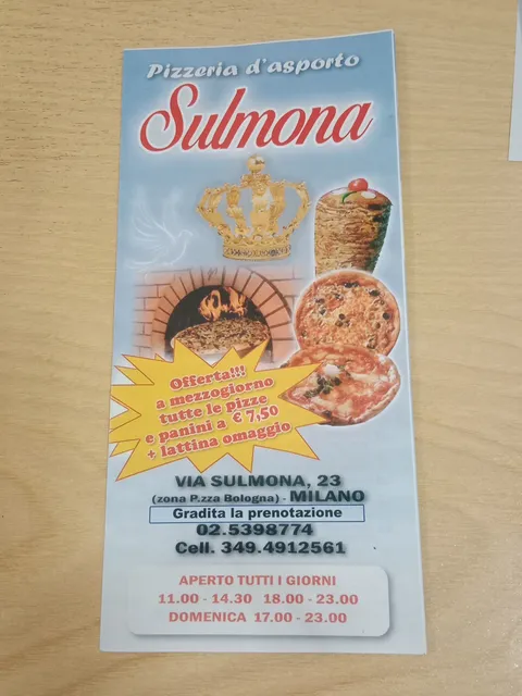 Pizzeria da asporto Sulmona