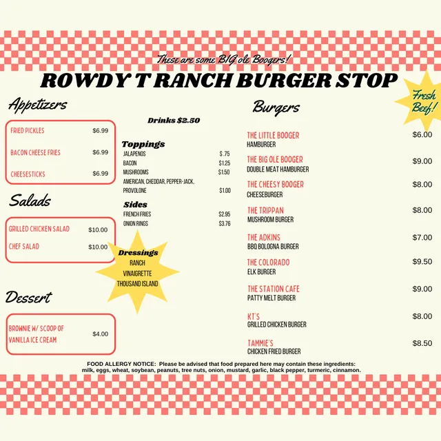 Rowdy T Burger Stop