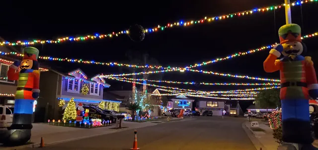 Christmas lights and music