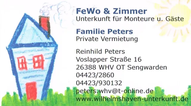 Unterkunft FeWo/Zimmer Fam. Peters
