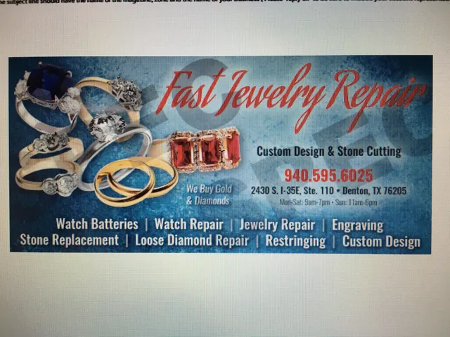 FAST JEWELRY REPAIR