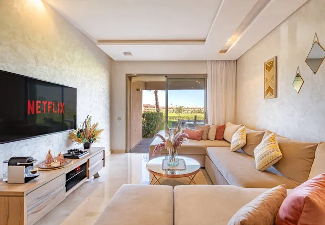 The Saphir - Appartement à louer à Marrakech - Rez de Jardin 3 Chambres sur Golf - Prestigia
