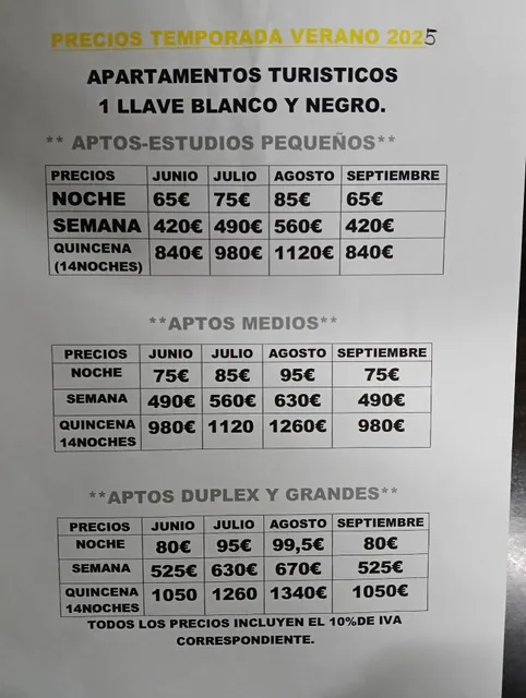 Apartamentos Blanco Y Negro