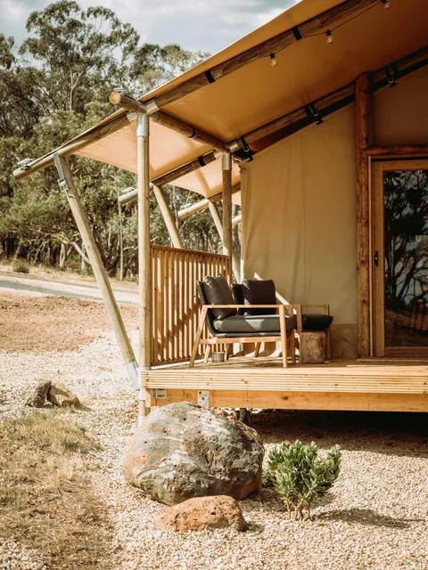 the Yellow Box Wood Heathcote - safari-style glamping tents