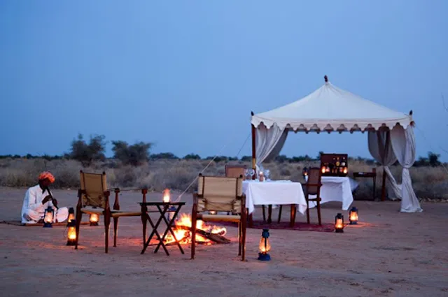 Dinner on dunes in Jaisalmer