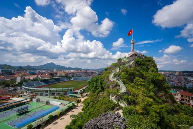 Flag pole on Phai Ve Mountain