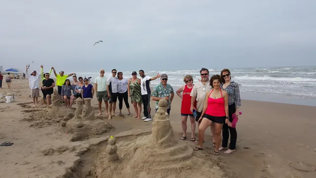 Sandcastle building on the beach