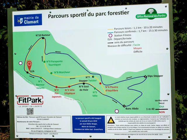 Parcours sportif du parc forestier de Clamart