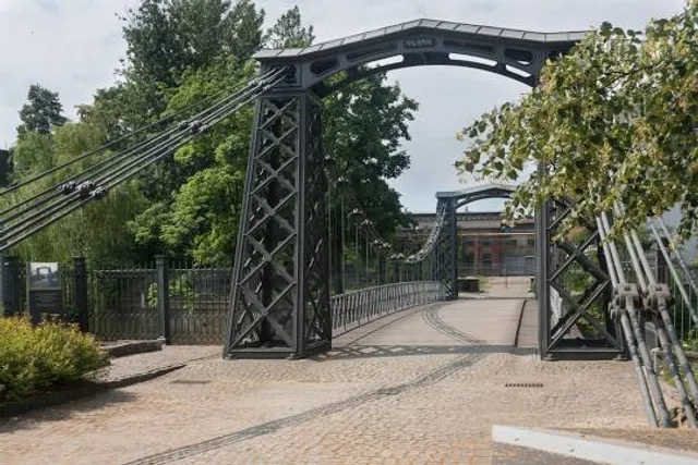 Hanging bridge in Ozimek