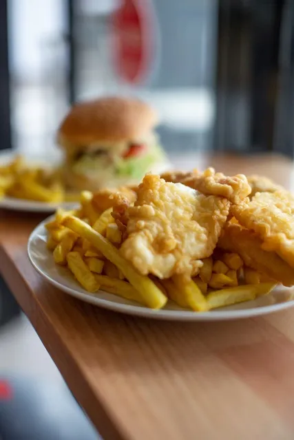 Flounders Fish and chips & Charcoal Chicken