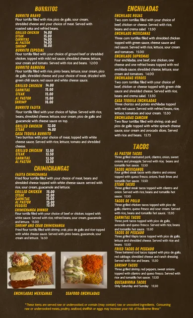 Casa tequila Mexican restaurant